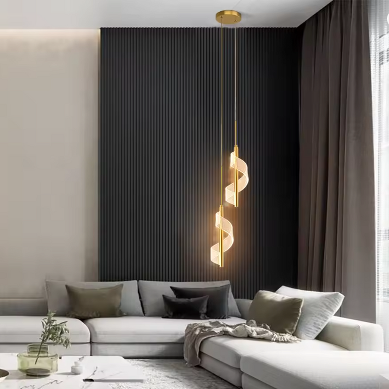 Luminária Pendente Nórdica LED – Design Moderno em Dourado