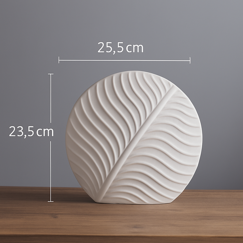 Vaso de Cerâmica Nórdico Minimalista – Modelo Folha